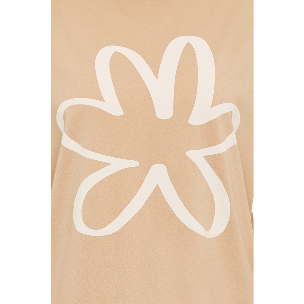 Toni longsleeve in brons met bloemenprint voor dames