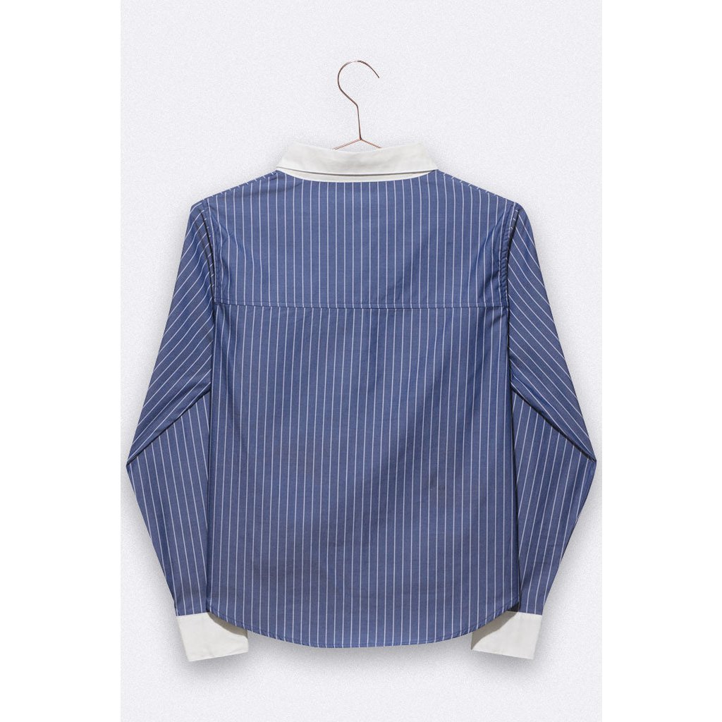 Eva blouse in donkerblauw/witte strepen voor dames
