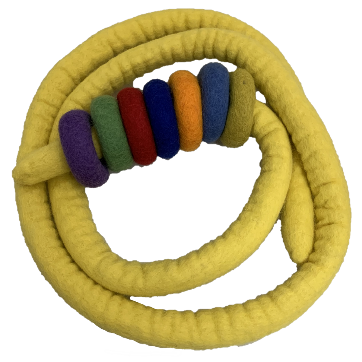Yellow Felt Rope and 7 Felt Doughnuts