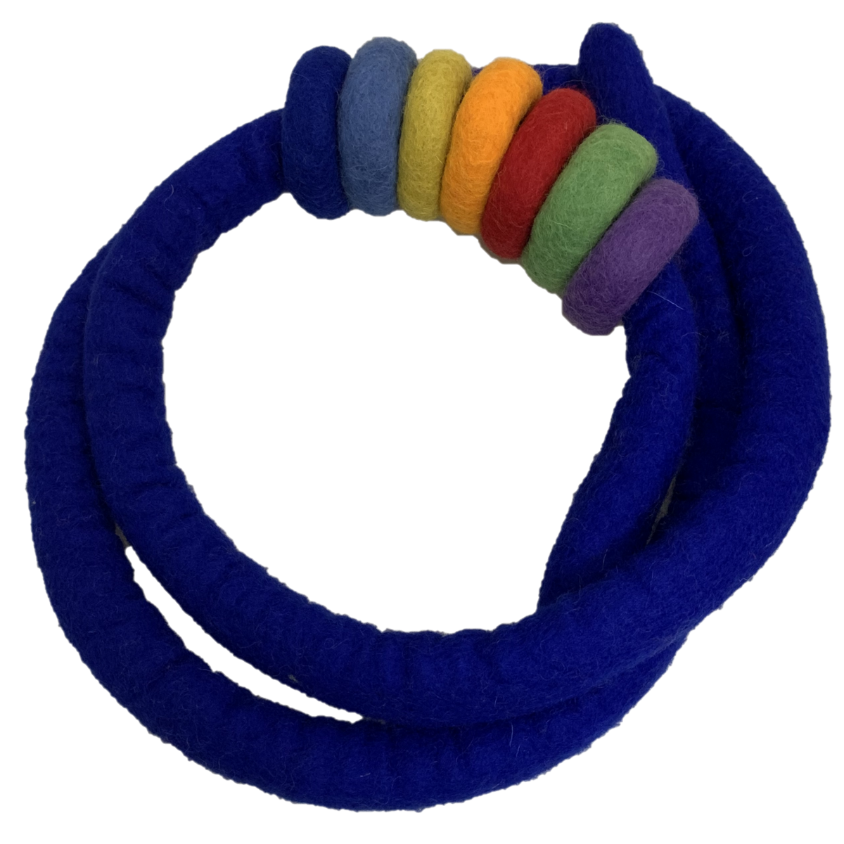 Indigo Felt Rope and 7 Felt Doughnuts