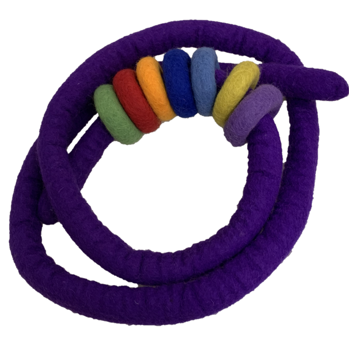 Purple Felt Rope and 7 Felt Doughnuts