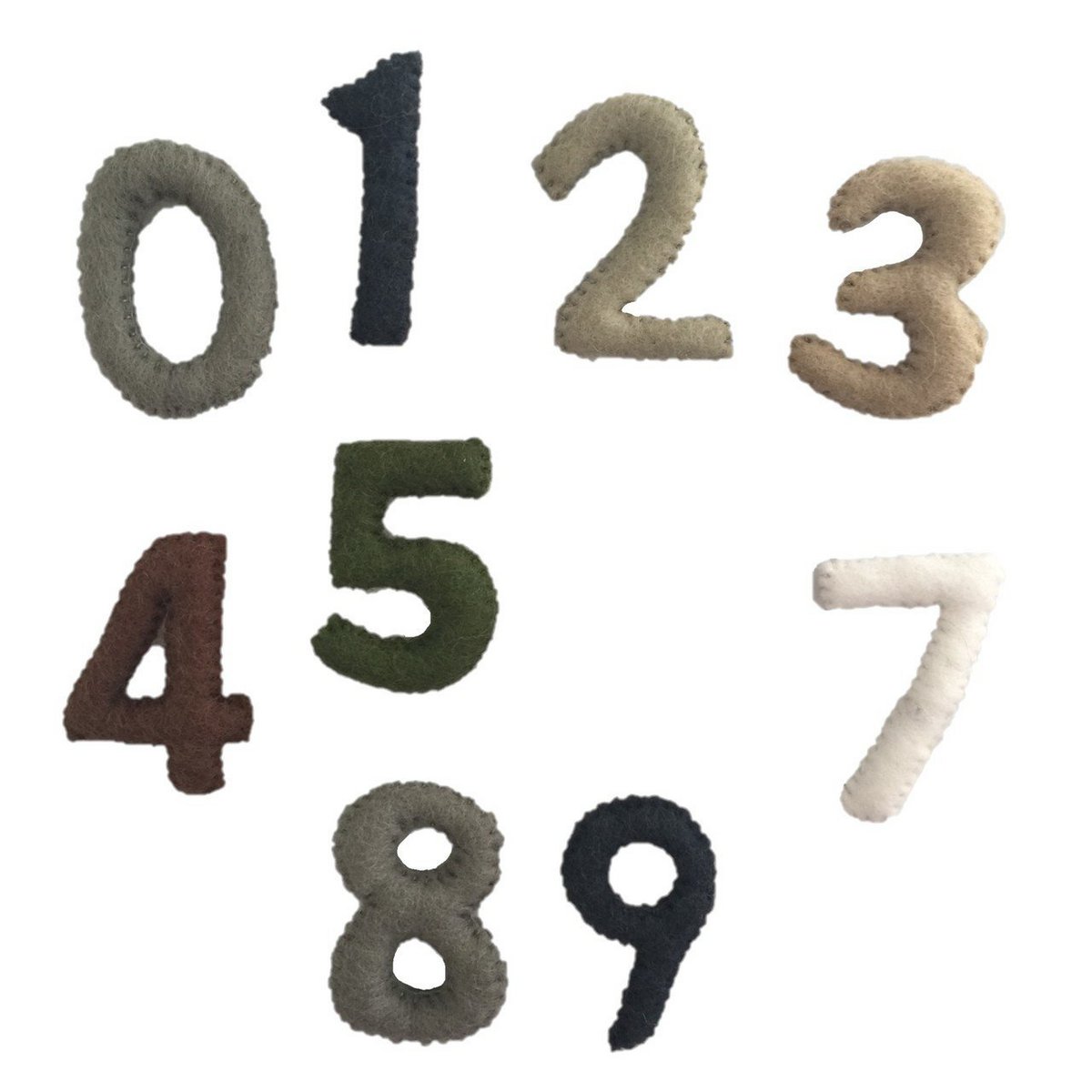 Numbers Natural 0-9 7cm H