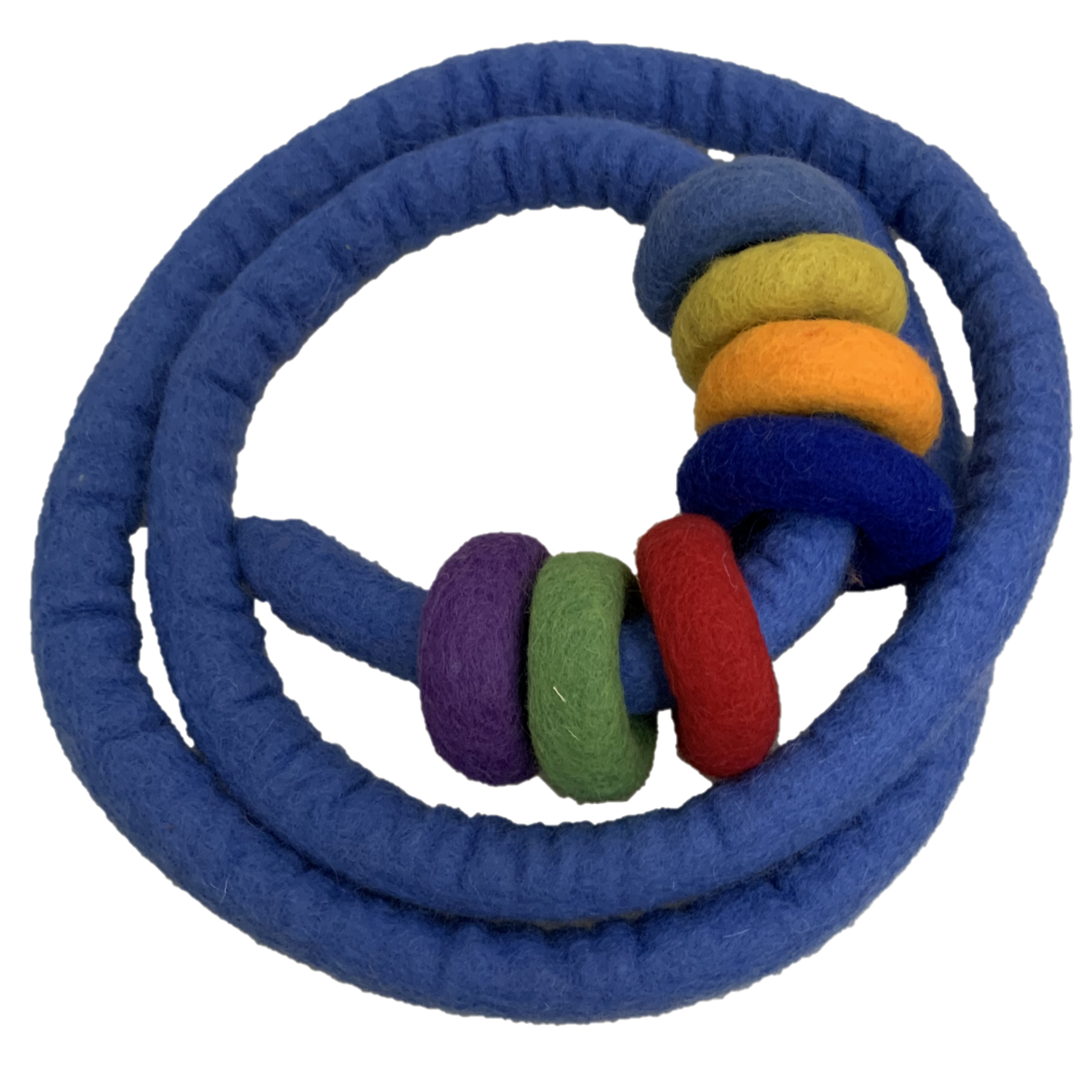 Blue Felt Rope and 7 Felt Doughnuts