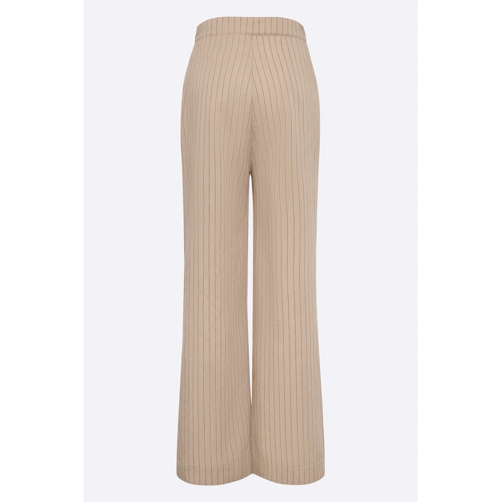 Mila broek in beige/rode strepen voor dames