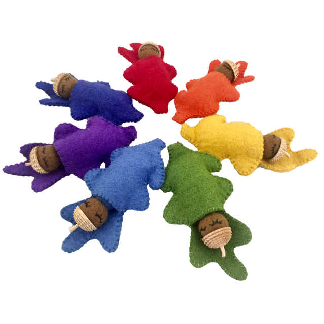 Rainbow Acorn Babies/7pc