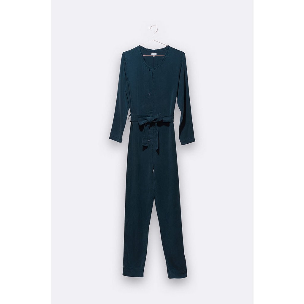 Nette overall in marineblauw Tencel voor dames