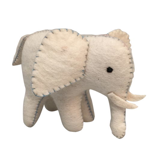 White Elephant Blue Stitching