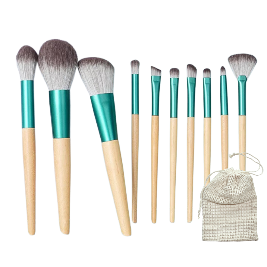 green-goose Make Up Borstel Set met Zak | 10 Stuks