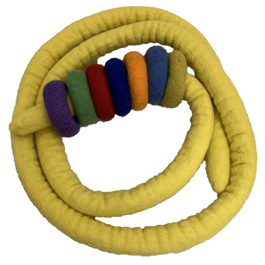 Yellow Felt Rope and 7 Felt Doughnuts