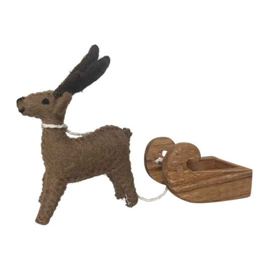 Felt Reindeer and Sleigh