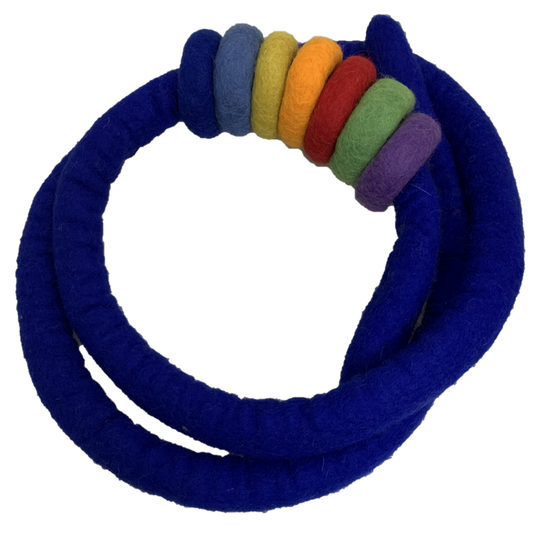 Indigo Felt Rope and 7 Felt Doughnuts