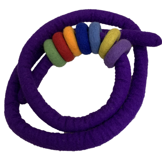 Purple Felt Rope and 7 Felt Doughnuts