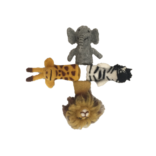 African Animal Finger Puppets/4pc
