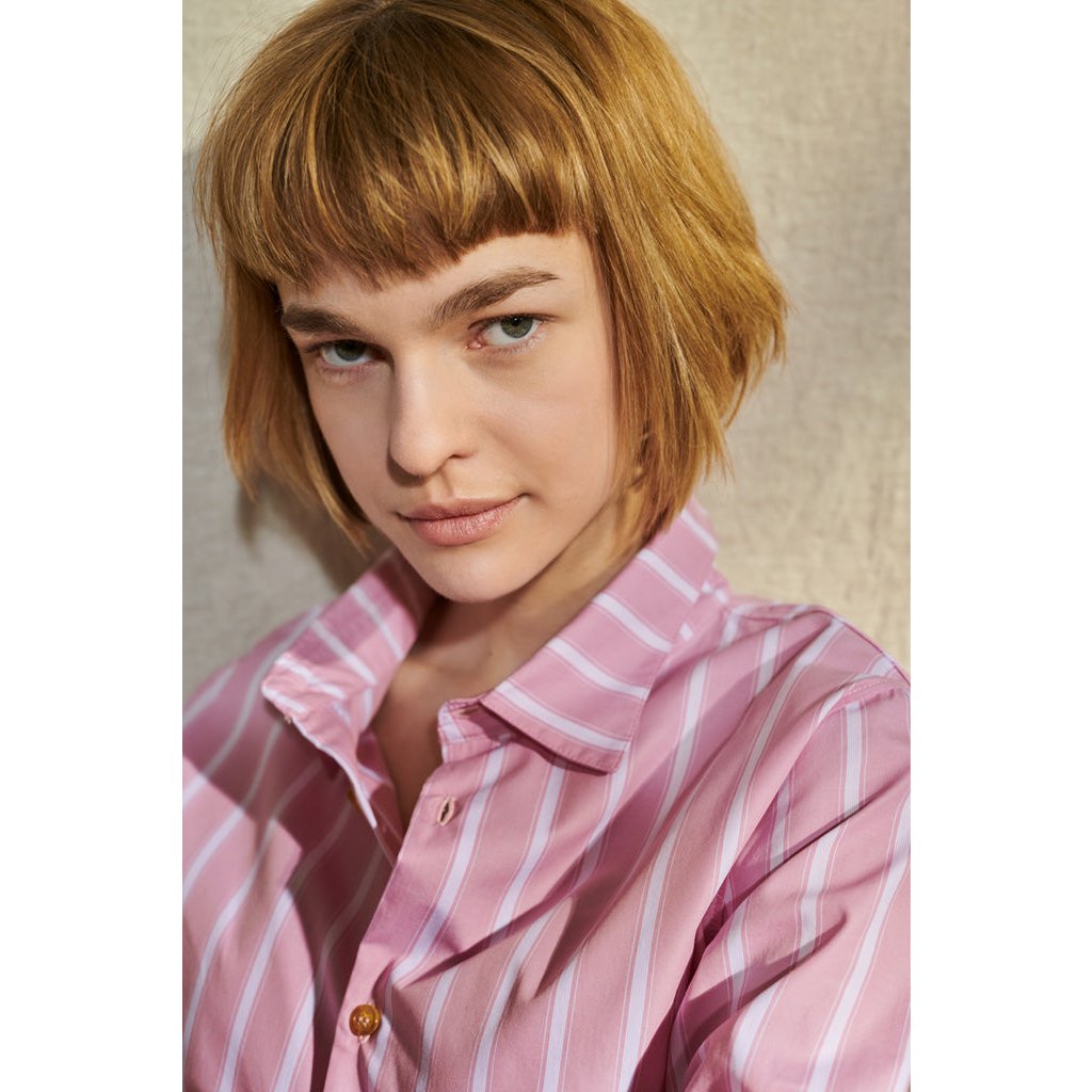 Eva blouse in roze/witte strepen voor dames