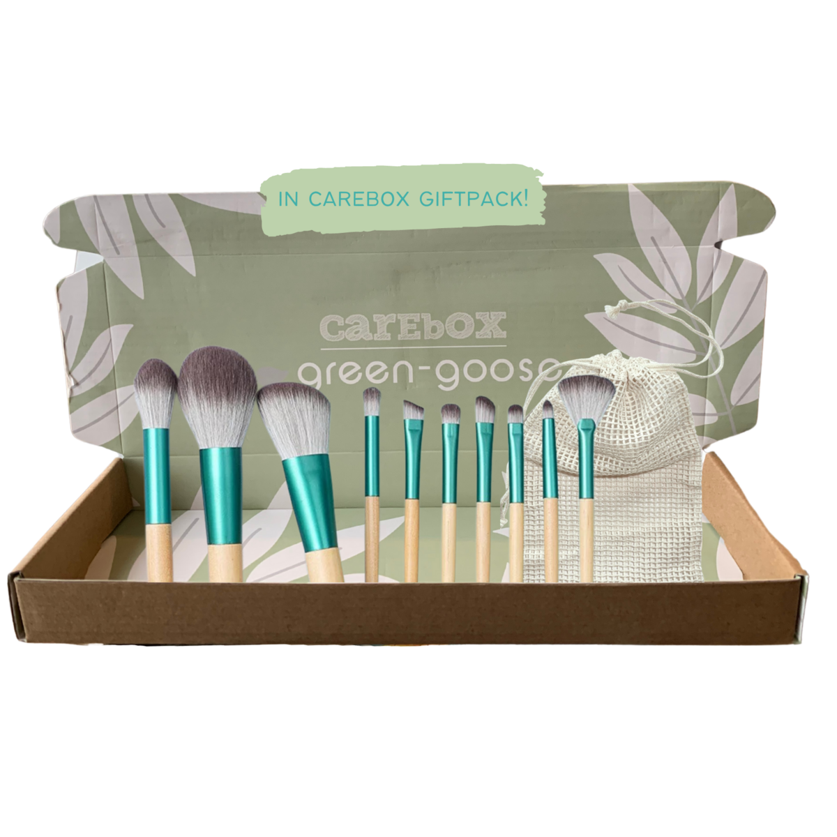 green-goose Make Up Borstel Set met Zak | 10 Stuks