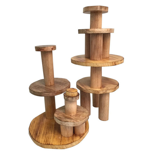 Wood Stacking Pyramid/9pc