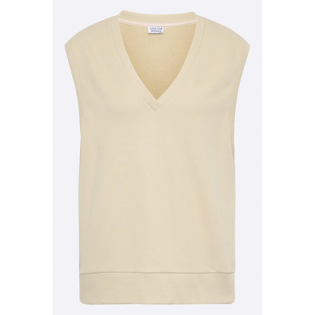 Tabea sweatervest in zandkleur voor dames