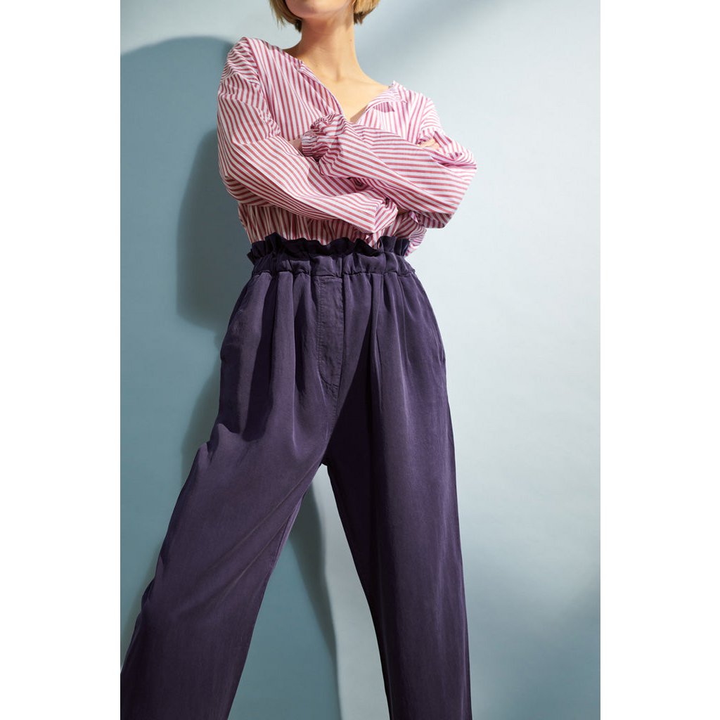 Paulina blouse in blauw/rode strepen voor dames