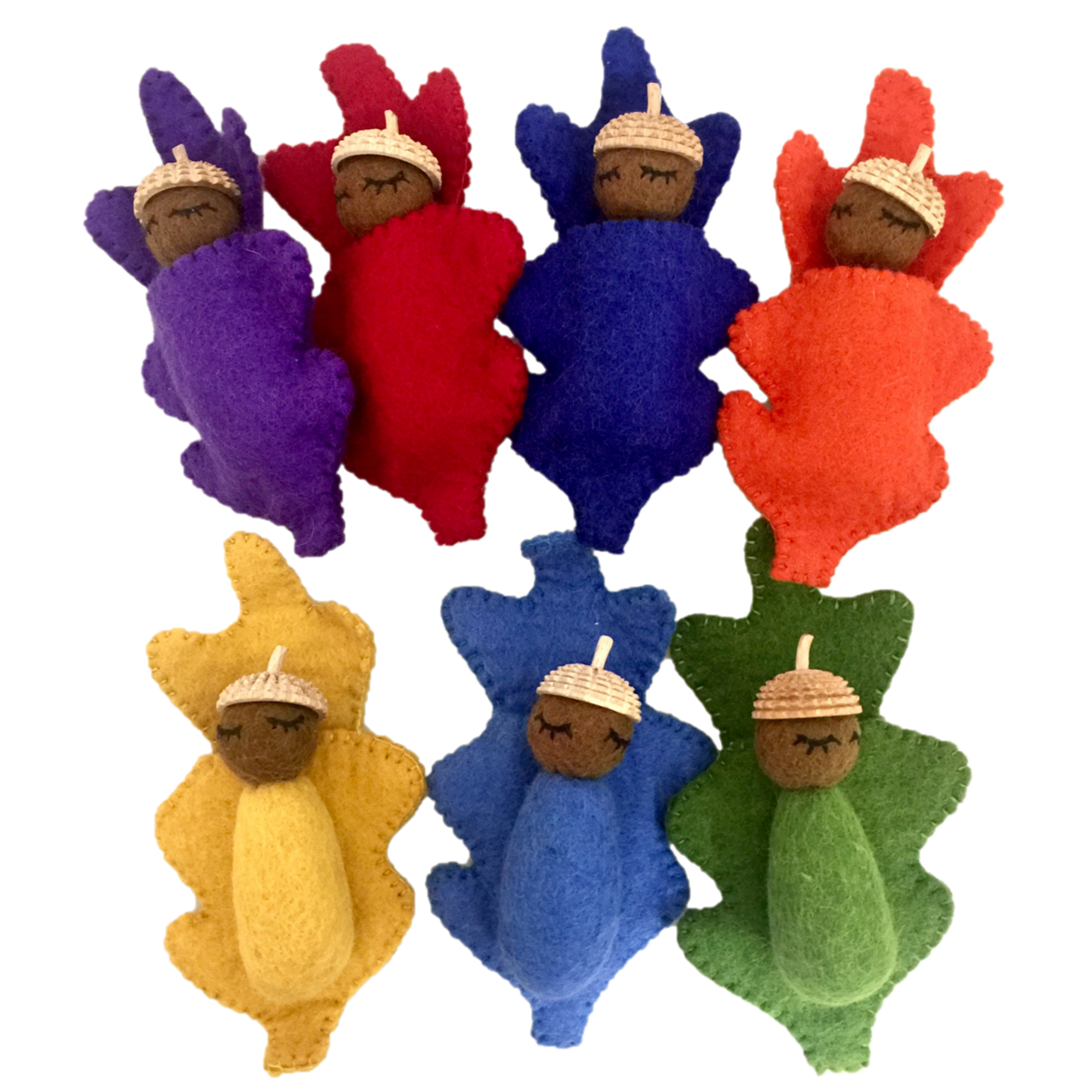 Rainbow Acorn Babies/7pc