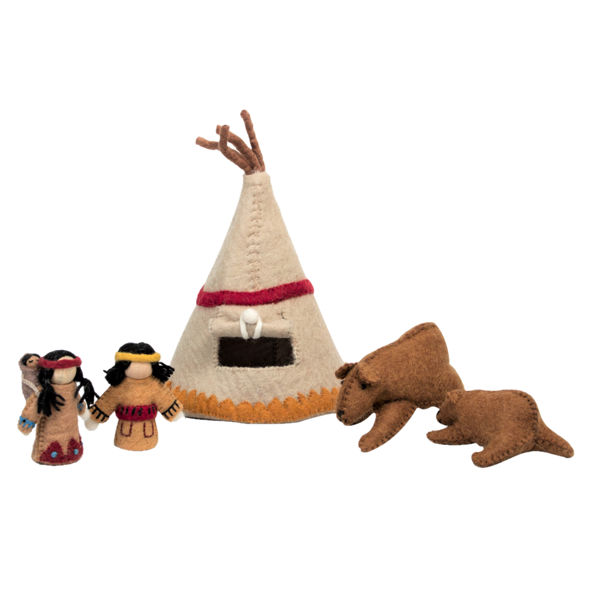Native American Village/5pc