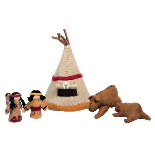 Native American Village/5pc
