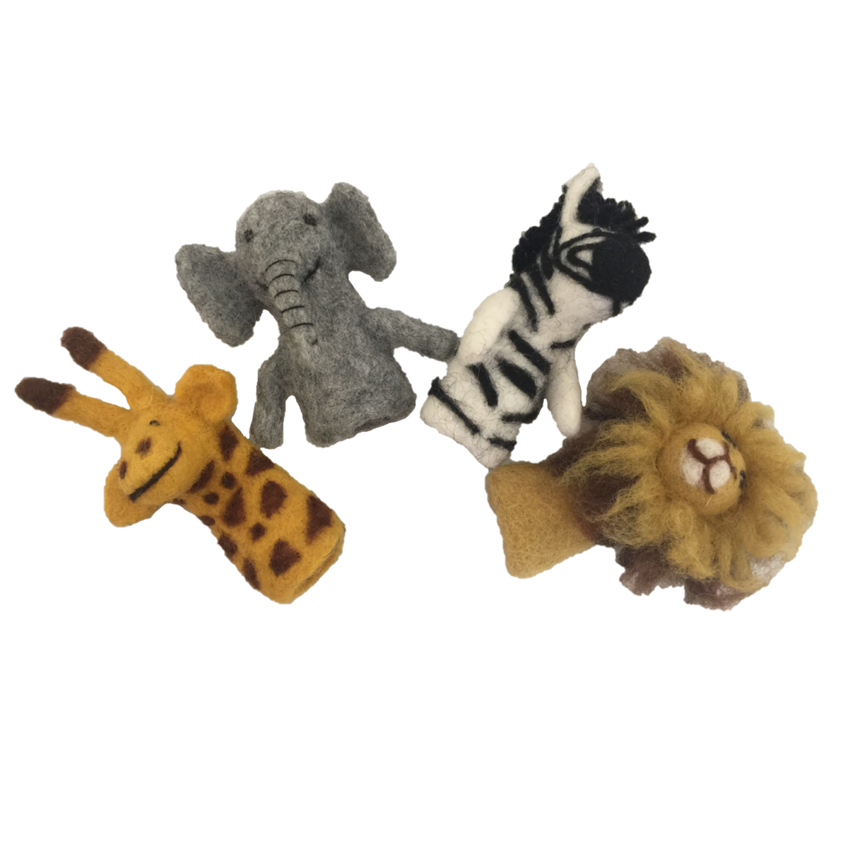 African Animal Finger Puppets/4pc