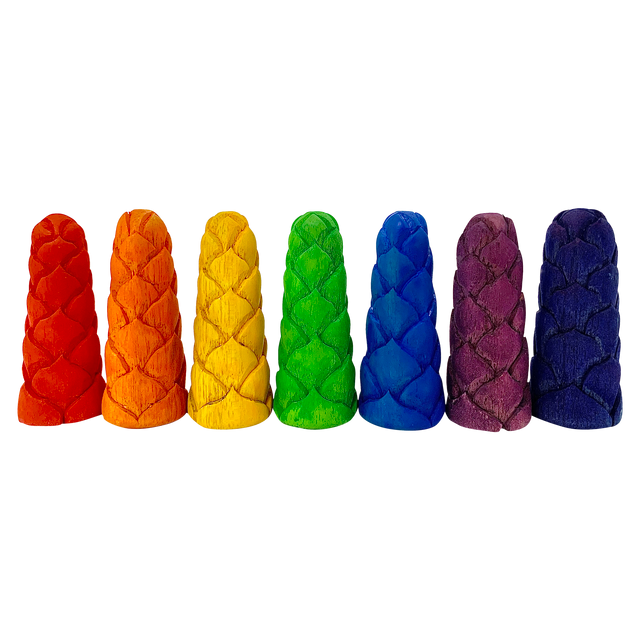 Mini Rainbow Flower Buds S/7pc