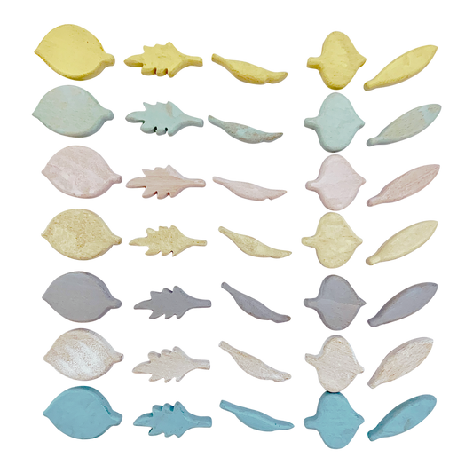 Mini Pastel Leaf Shapes/35pc