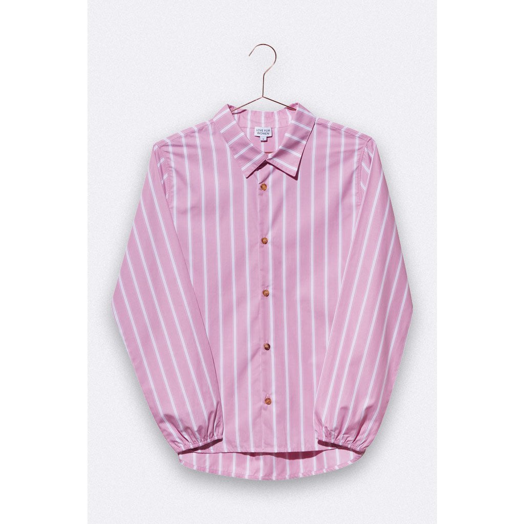 Eva blouse in roze/witte strepen voor dames