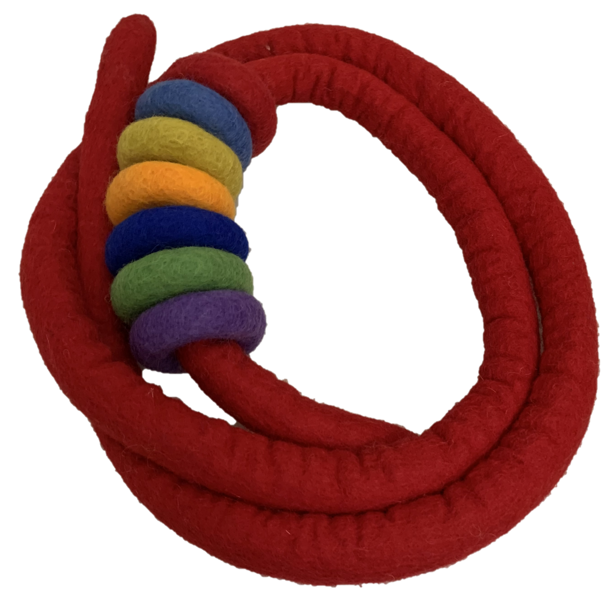 Red Felt Rope and 7 Felt Doughnuts