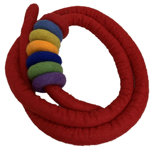 Red Felt Rope and 7 Felt Doughnuts