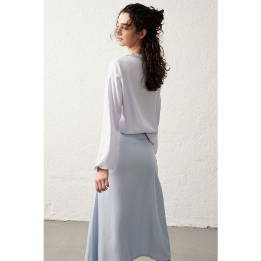 Livia rok in zilverblauw Tencel voor dames